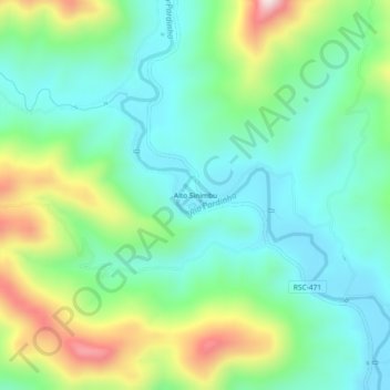 Alto Sinimbu topographic map, elevation, terrain