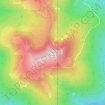 Calispell Peak topographic map, elevation, terrain