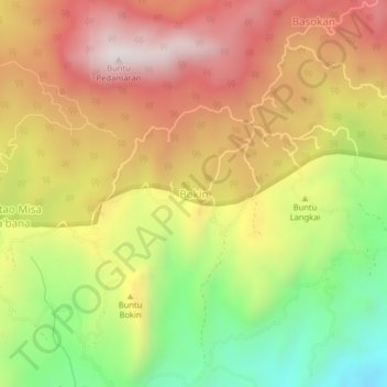 Bokin topographic map, elevation, terrain