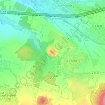 Egelsberg topographic map, elevation, terrain