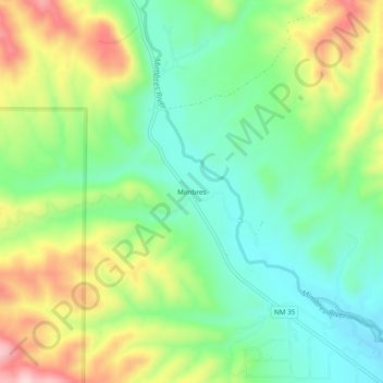 Mimbres topographic map, elevation, terrain