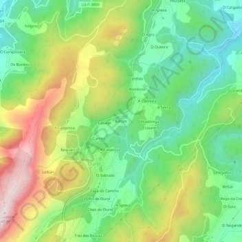 Barces topographic map, elevation, terrain