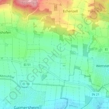 Rackertshofen topographic map, elevation, terrain