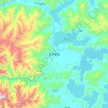 浪卡子县 topographic map, elevation, terrain