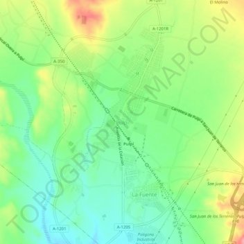 Pulpí topographic map, elevation, terrain