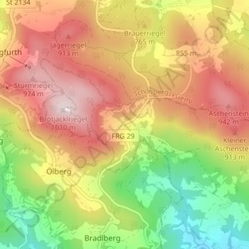 Daxstein topographic map, elevation, terrain