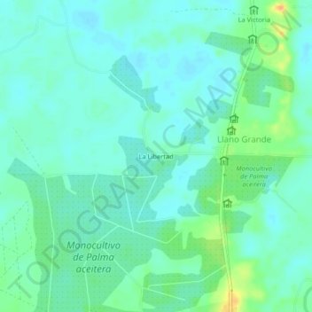 La Libertad topographic map, elevation, terrain