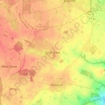 Groß Stove topographic map, elevation, terrain