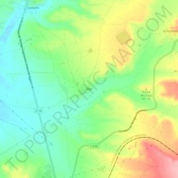 Altet topographic map, elevation, terrain