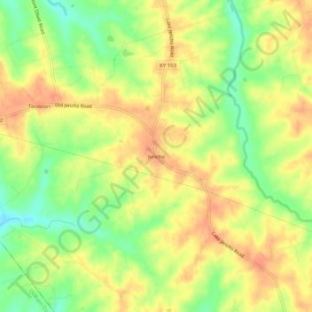 Jericho topographic map, elevation, terrain