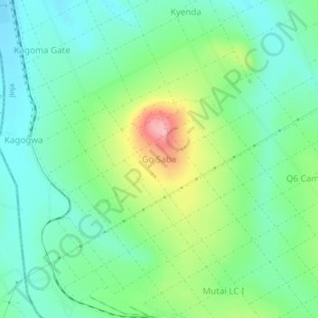 Go Saba topographic map, elevation, terrain