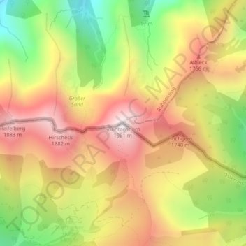 Sonntagshorn topographic map, elevation, terrain