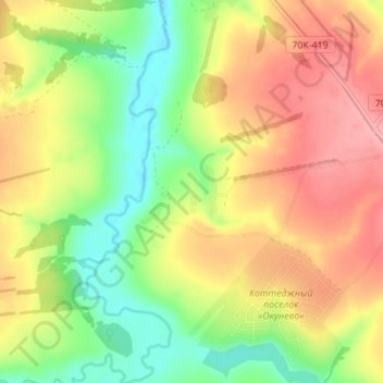 Кунеево topographic map, elevation, terrain