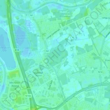 Fort van Walem topographic map, elevation, terrain