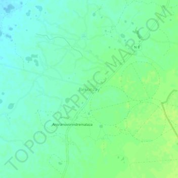 Bekonzay topographic map, elevation, terrain