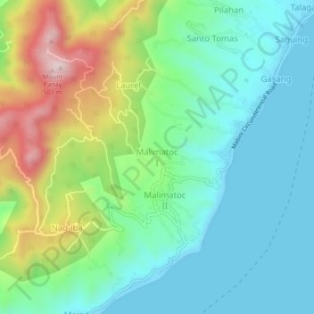 Malimatoc I topographic map, elevation, terrain