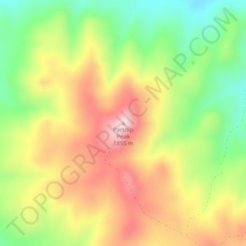 Parsnip Peak topographic map, elevation, terrain