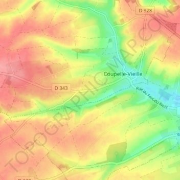 Wailly topographic map, elevation, terrain