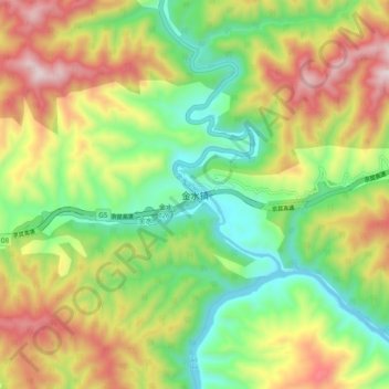 金水镇 topographic map, elevation, terrain