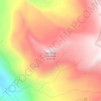 Battleship Mountain topographic map, elevation, terrain