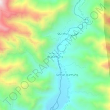 Chulndarian Bhogarmang topographic map, elevation, terrain