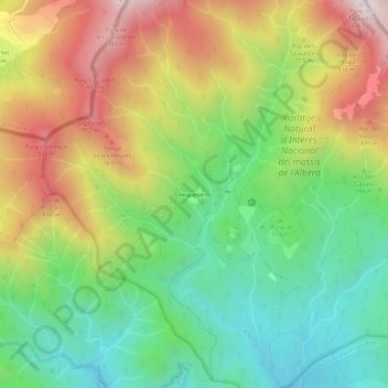 Requesens topographic map, elevation, terrain