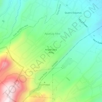 Angahuana Alto topographic map, elevation, terrain