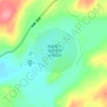 Large High Altitude Air Shower Observatory topographic map, elevation, terrain