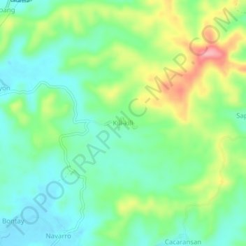 Kili-kili topographic map, elevation, terrain