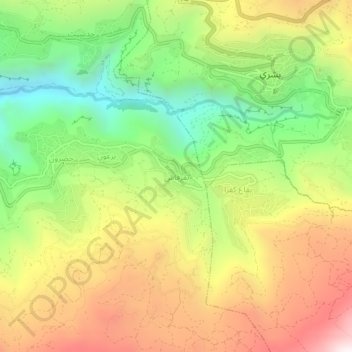 Bqerqacha topographic map, elevation, terrain