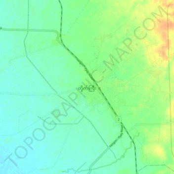 Taik Kyi topographic map, elevation, terrain