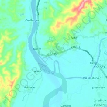 Alcala topographic map, elevation, terrain