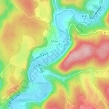 Les Canabals topographic map, elevation, terrain