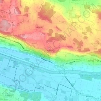 Iselisberg topographic map, elevation, terrain