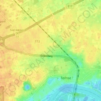 Eekhoutdries topographic map, elevation, terrain