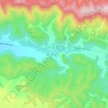 Dereiçi topographic map, elevation, terrain