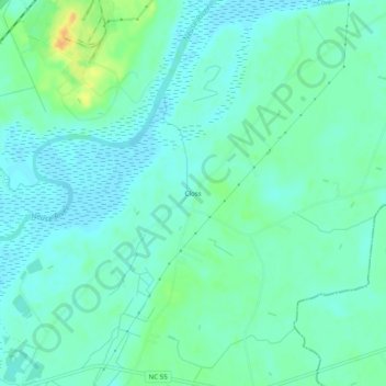 Closs topographic map, elevation, terrain