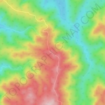 Guanacos topographic map, elevation, terrain