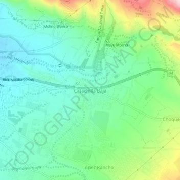 Catachilla Baja topographic map, elevation, terrain