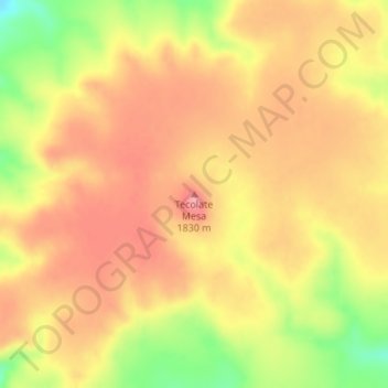 Tecolate Mesa topographic map, elevation, terrain