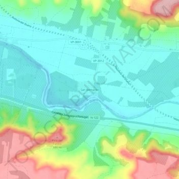 San Bernardo topographic map, elevation, terrain