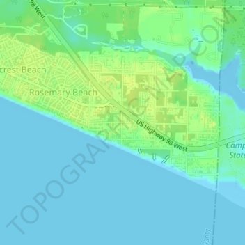 Inlet Beach topographic map, elevation, terrain