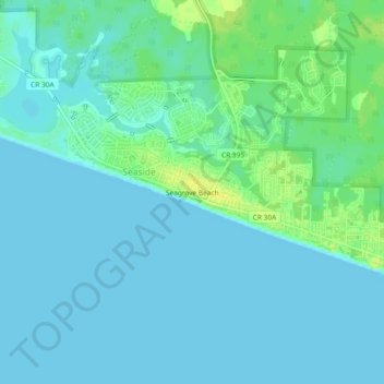 Seagrove Beach topographic map, elevation, terrain