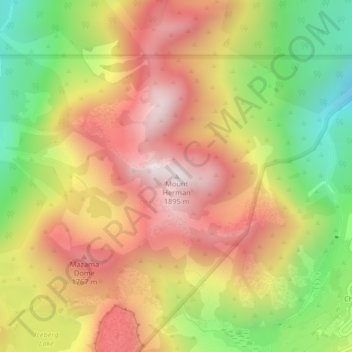 Mount Herman topographic map, elevation, terrain