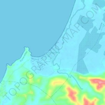 Mompiche topographic map, elevation, terrain
