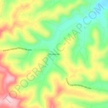 São Marcos topographic map, elevation, terrain