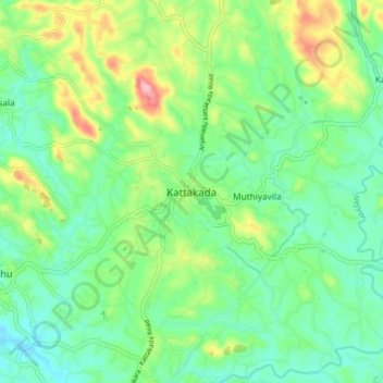 Kattakada topographic map, elevation, terrain