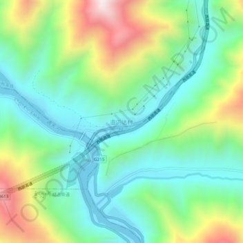 直门达 topographic map, elevation, terrain