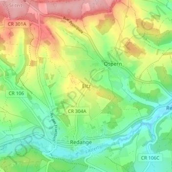 Eltz topographic map, elevation, terrain