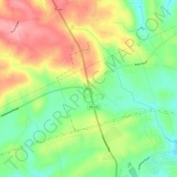 Buck topographic map, elevation, terrain